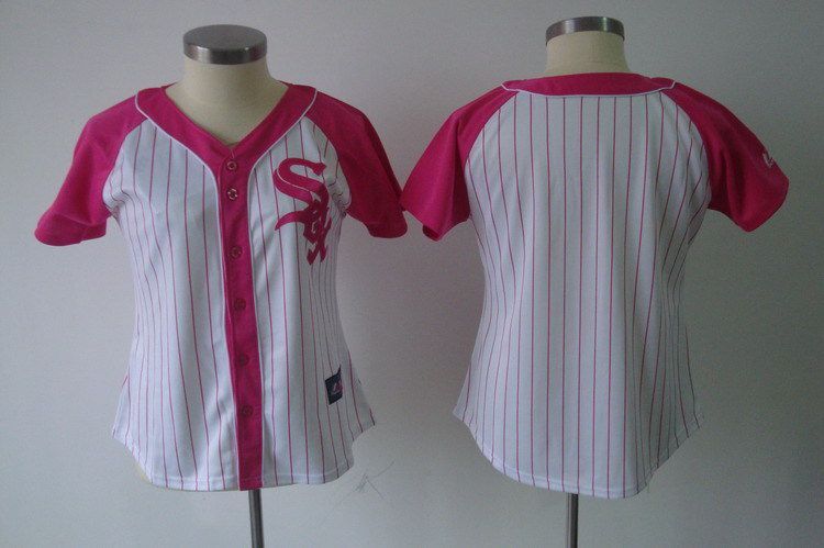 Women 2017 MLB Chicago White Sox Blank Pink Splash Fashion Jersey->women mlb jersey->Women Jersey
